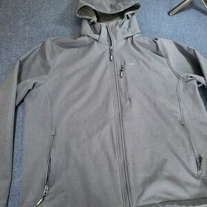 33,000 ft Mens XXL Gray Softshell Fleece Lined Hooded Jacket Water Resistant